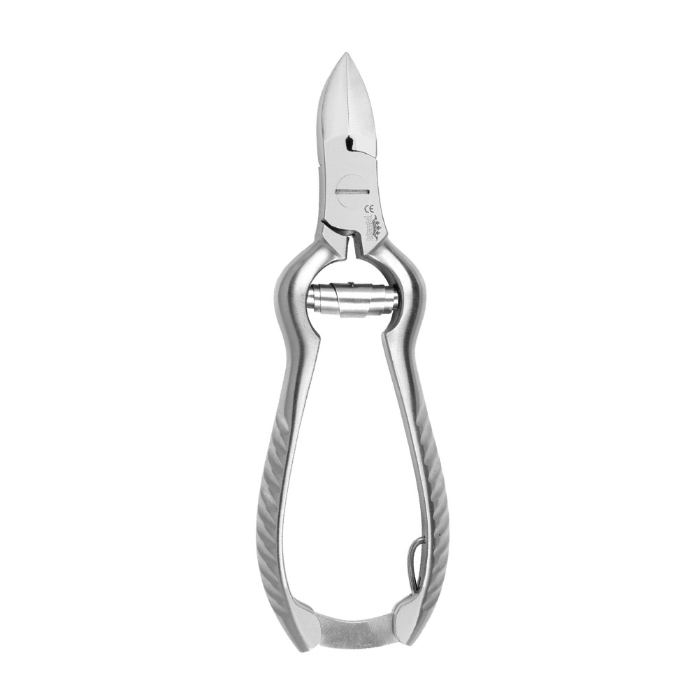 Nail Pliers - Curved Blade - with buffer spring - 14 cm / 19 mm (serrated handle)