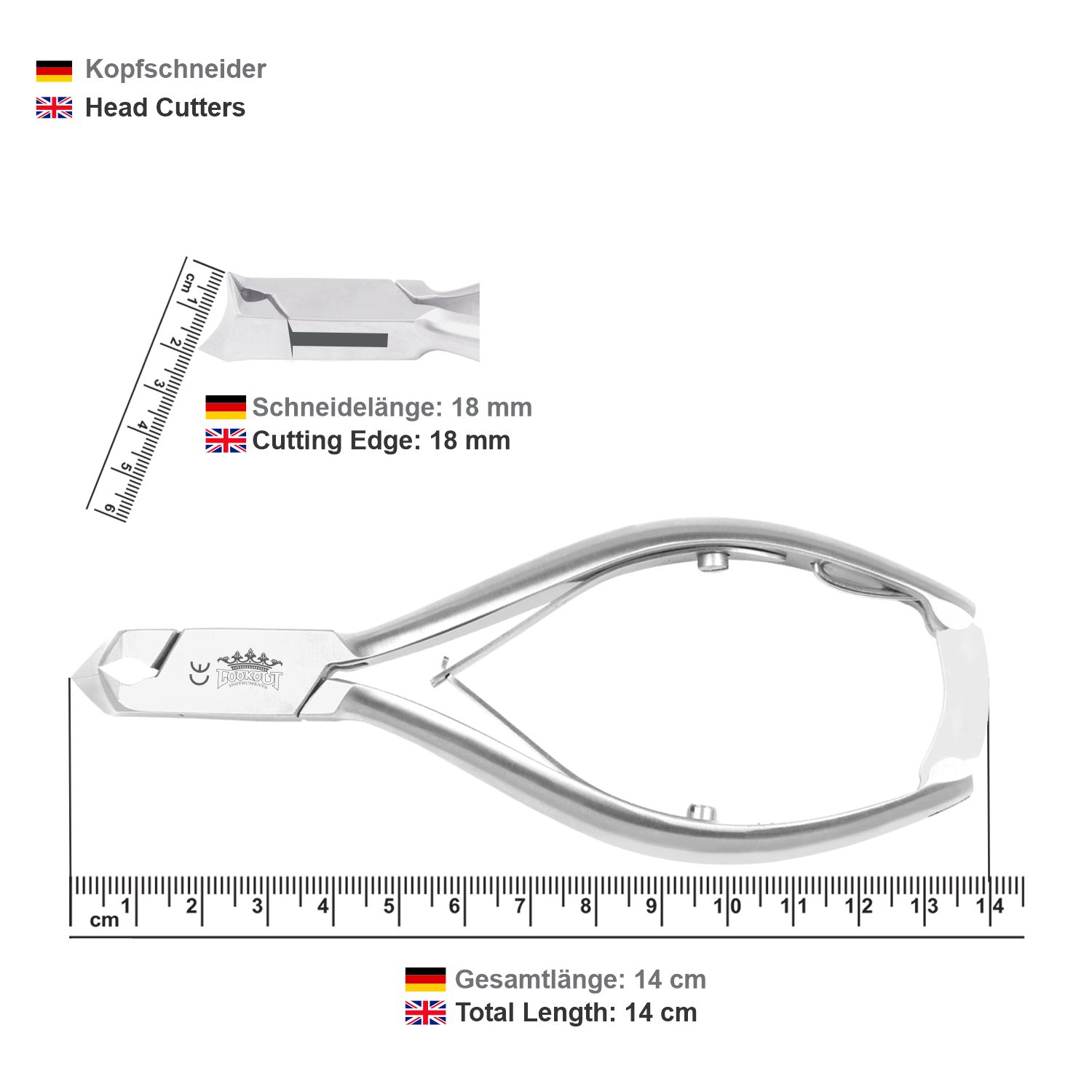 Head Cutter (Nail Pliers) - full blade 14 cm / 18 mm - Image 4