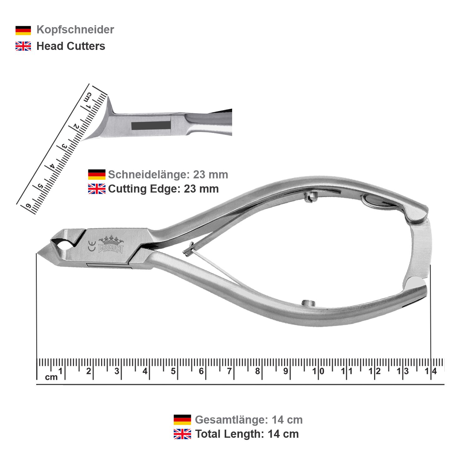 Head Cutter (Nail Pliers) - full blade 14 cm / 23 mm - Image 6