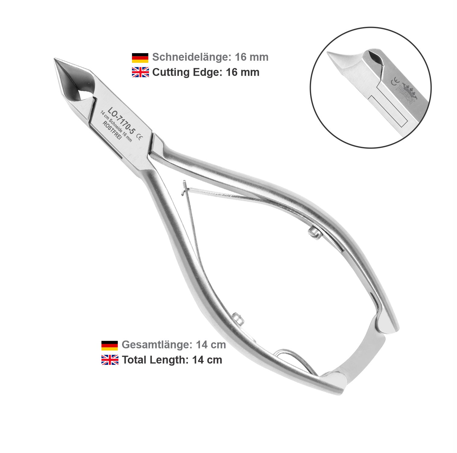 Head Cutter (Nail Pliers) - half blade 14cm / 15mm - Image 3