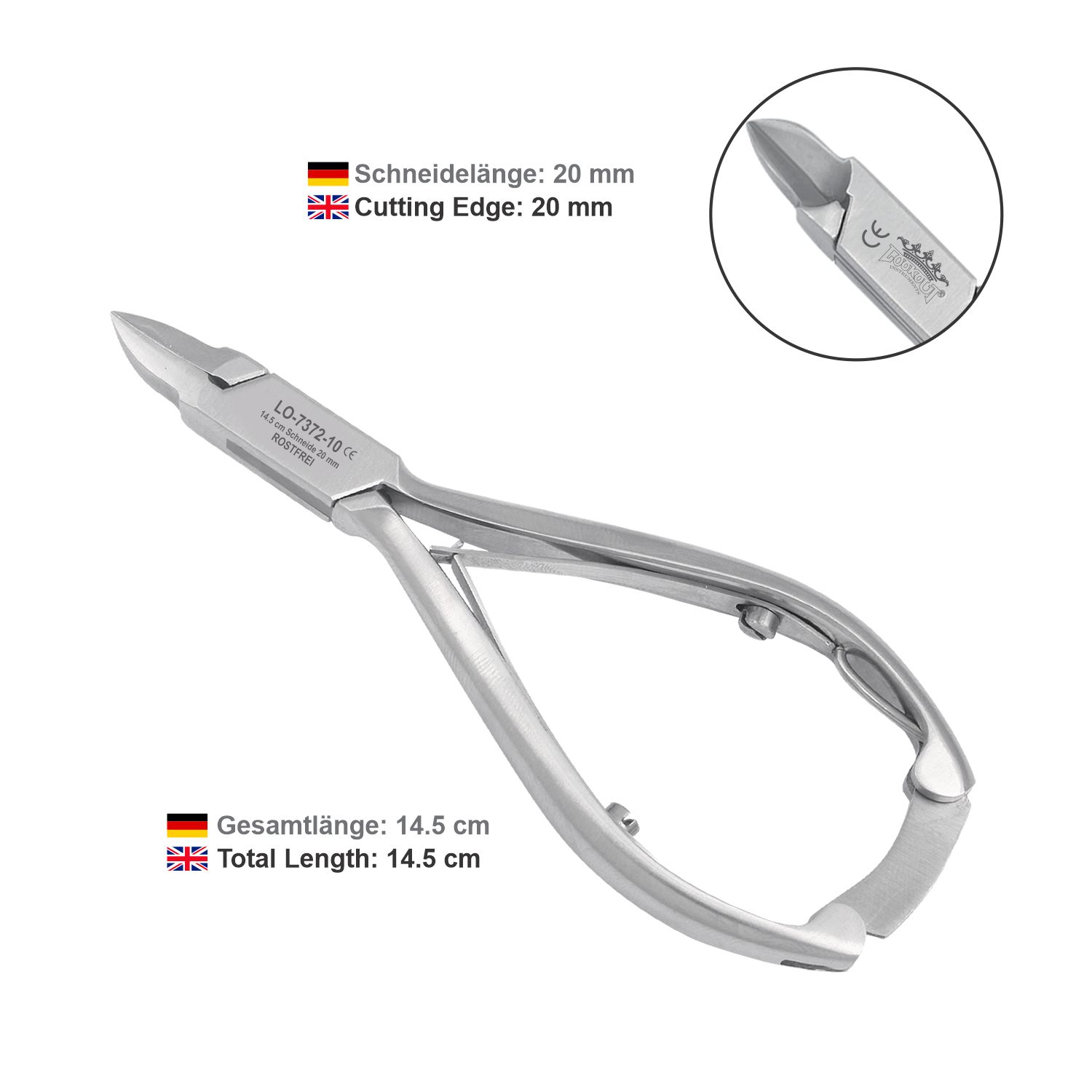 Nail Pliers - curved blade - slim - 14 cm / 20 mm - Image 6
