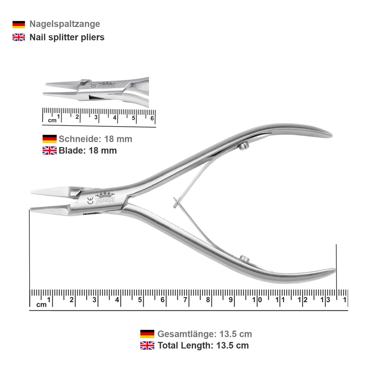Nail Splitter Pliers - 13.5 cm (For Onychocdryptosis) - Image 4