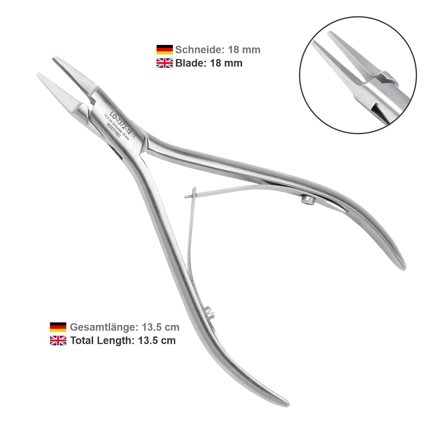 Nail Splitter Pliers - 13.5 cm (For Onychocdryptosis) - Image 6