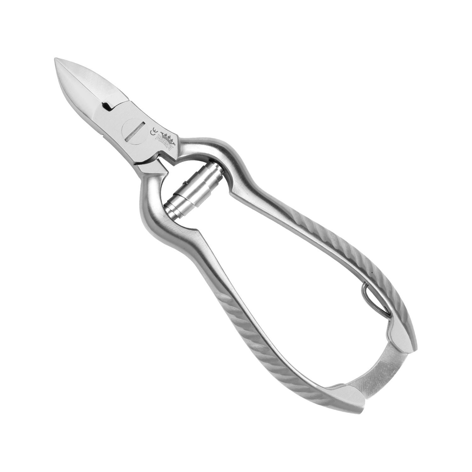 Nail Pliers - Curved Blade - with buffer spring - 14 cm / 19 mm (serrated handle)