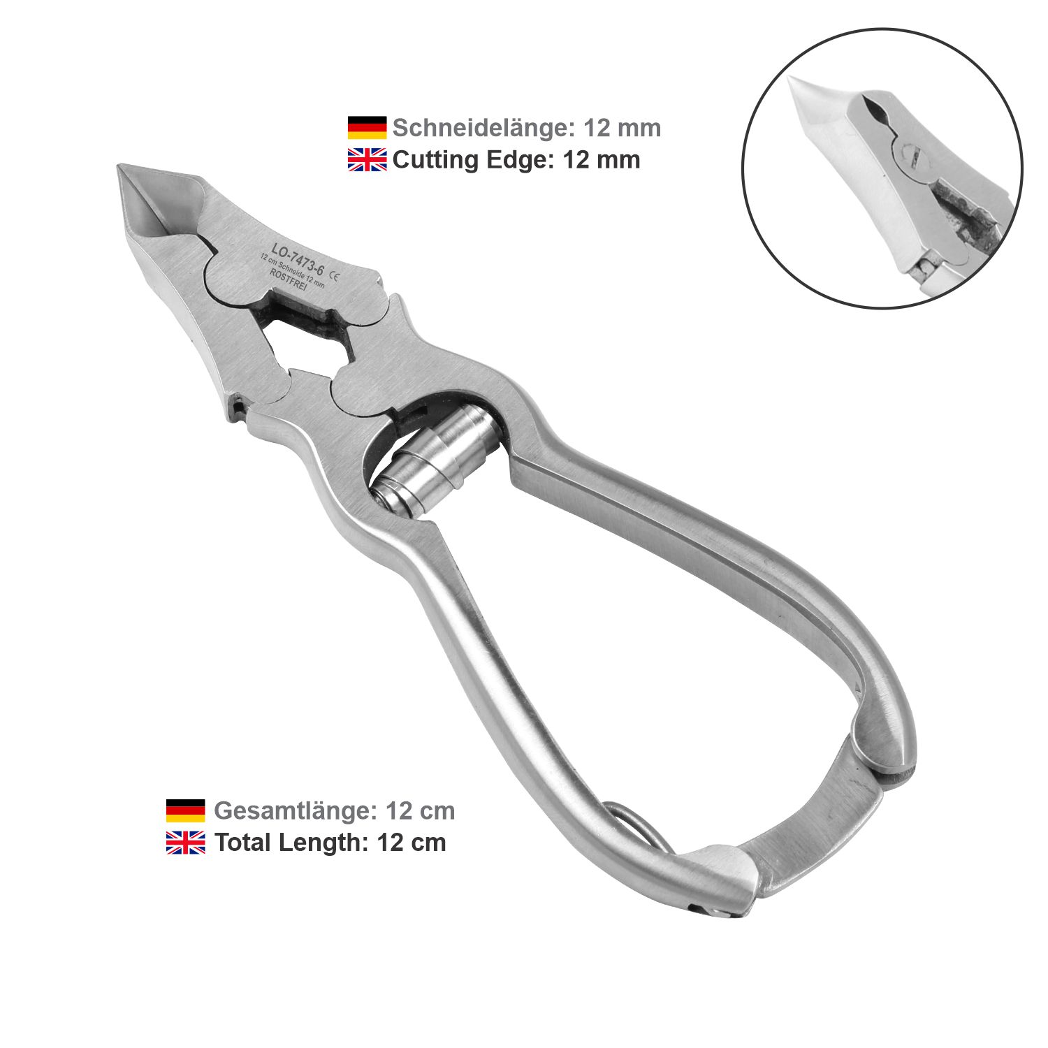 Nail Pliers - double action - (half head shape) 12 cm - Image 6