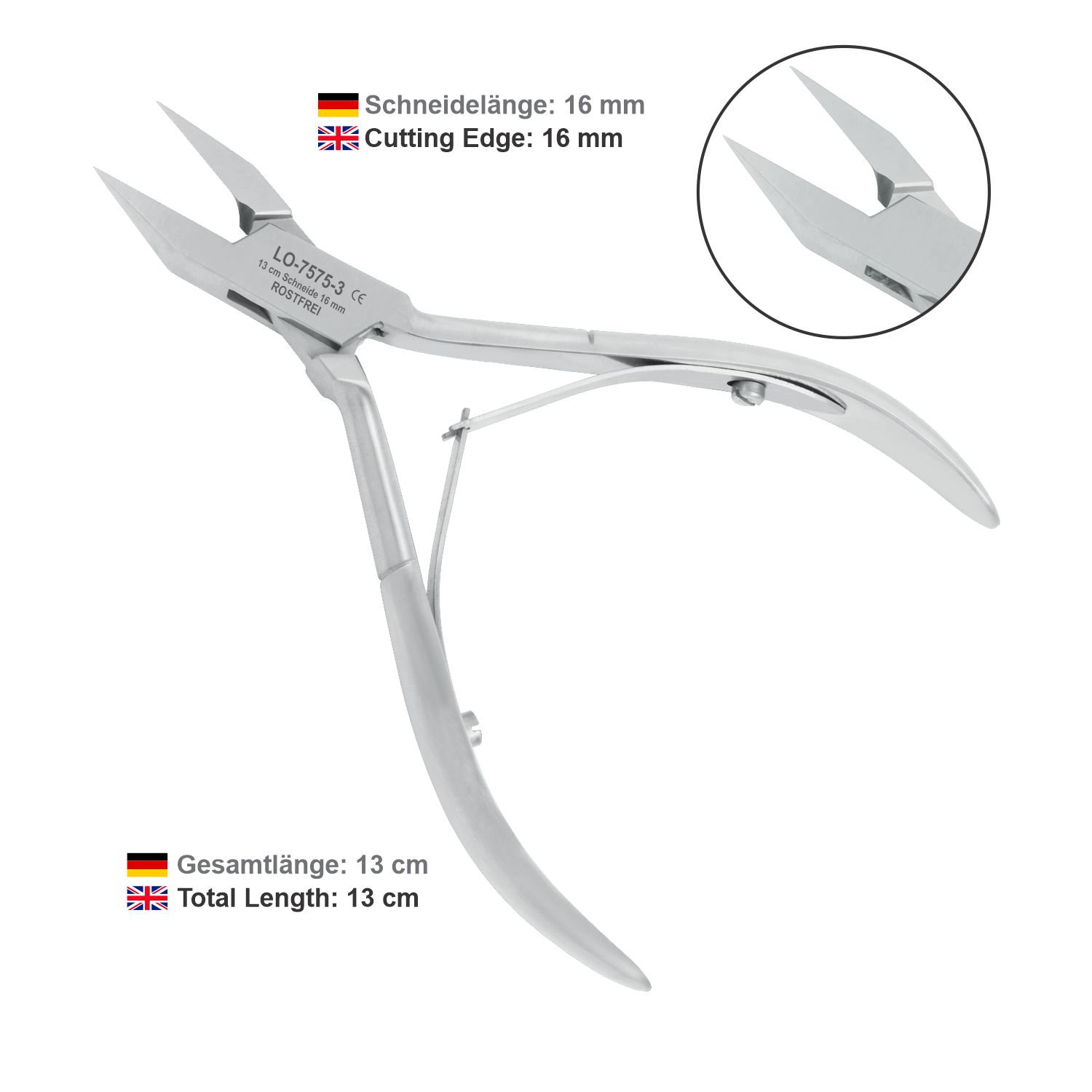 Corner Nippers - tower shaped, pointed - 13 cm / 16 mm - Image 6