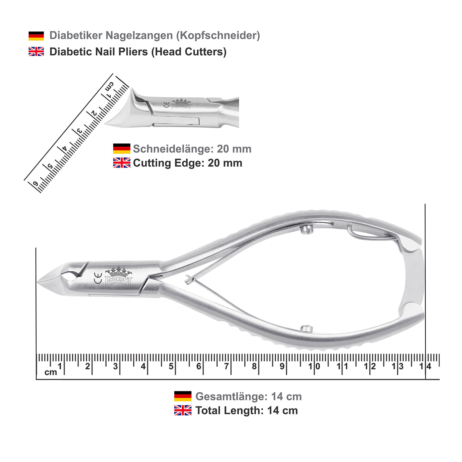 Diabetic Head Cutter - full blade - 14 cm - Image 4