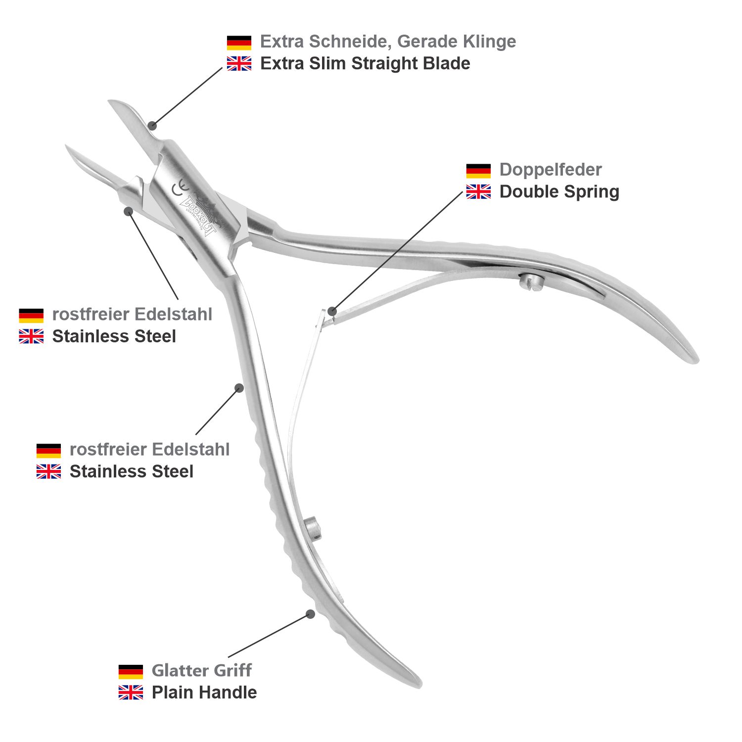 Diabetic Corner Nipper - flame shaped - 13 cm - Image 5